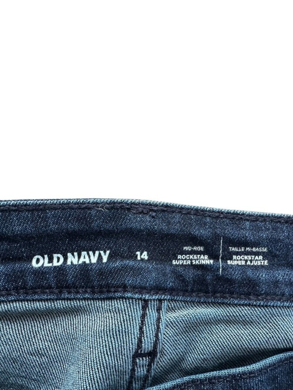 Old Navy Rockstar Super Skinny Jeans Size 14 Mid Rise Stretch Distressed - Picture 8 of 9